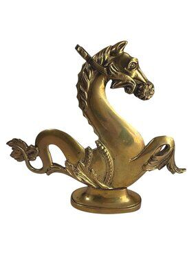 Vintage Brass Seahorse Oar lock Decorative Figurine Maritime Hippocampus Forcola